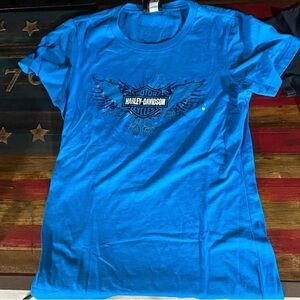 Harley-Davidson womens Flame Graphic Orange Tee